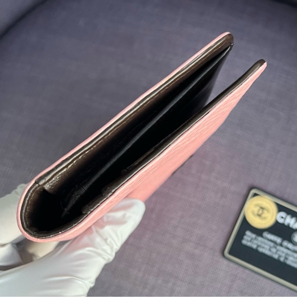 CHANEL Micro Chocolate Bar CC Logo Leather Long Bifold Wallet - Picture 5 of 12